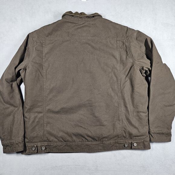 Woolrich Barn Jacket Mens XXL Sherpa Lined Canvas Corduroy Collar Brown Workwear - Picture 7 of 10